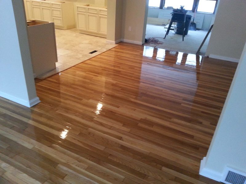 a hardwood floor after being resurfaced 