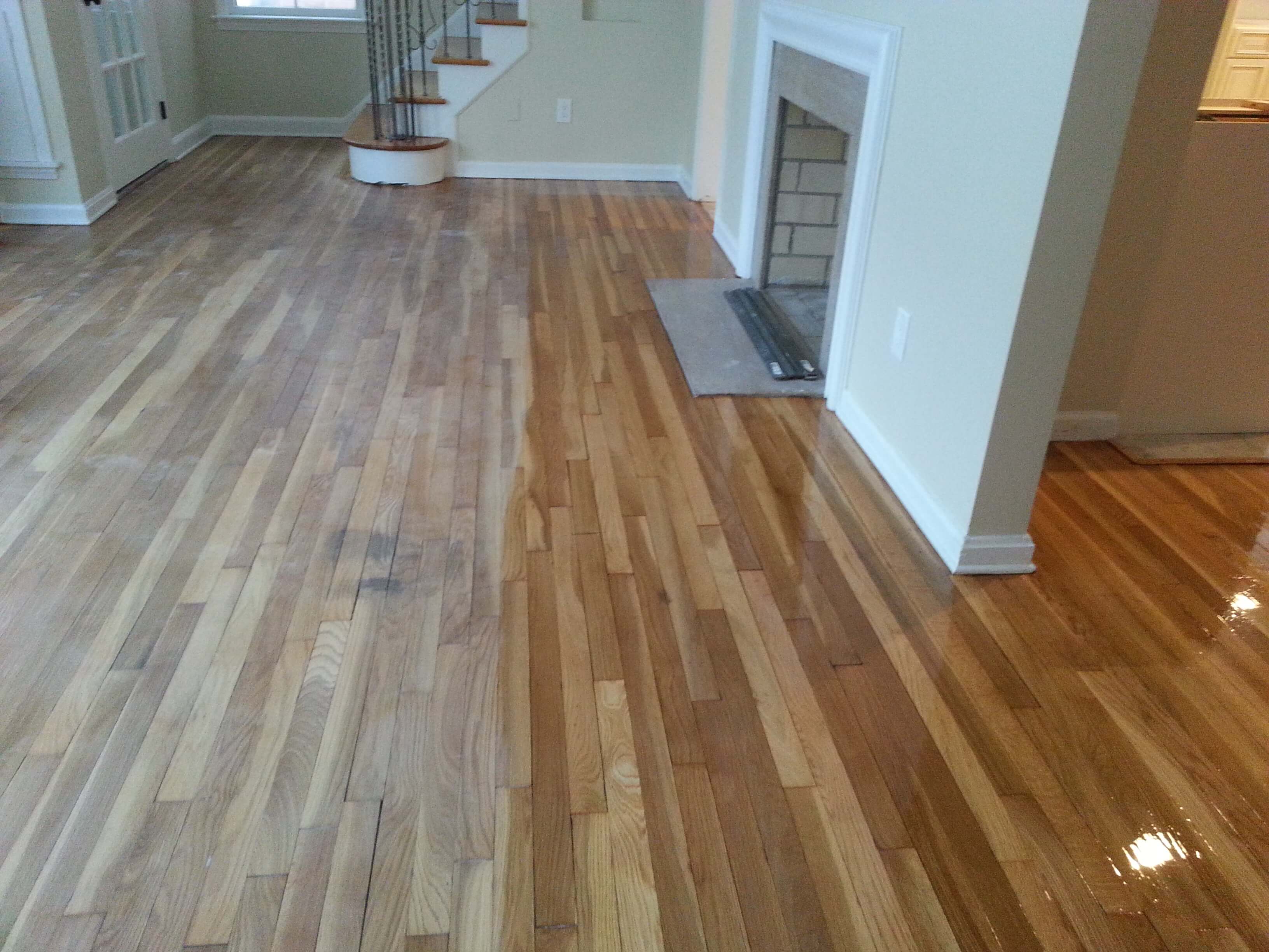 our hardwood floor resurfacing process in action.