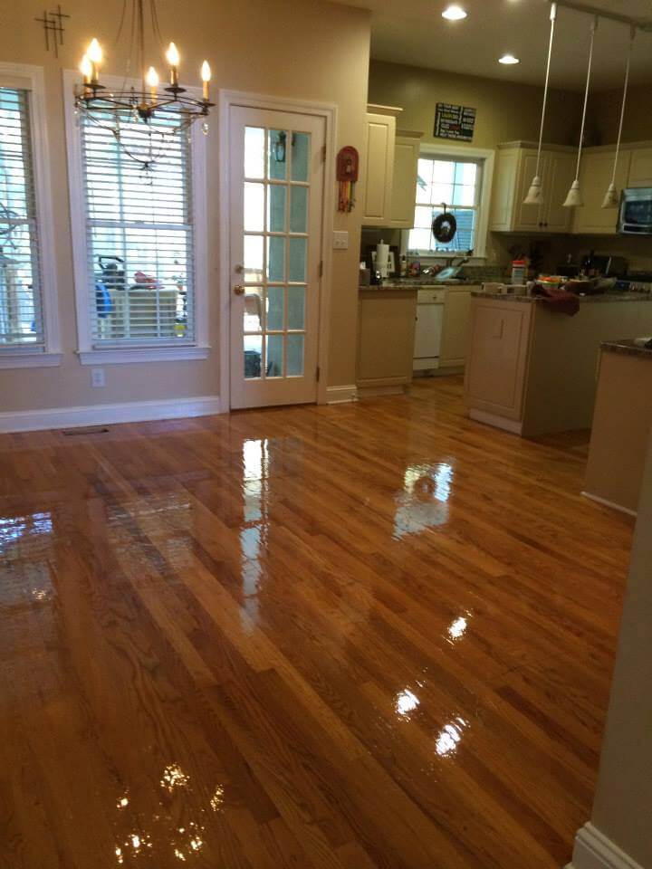 A recently resurfaced hardwood floor in a Royal Oak home