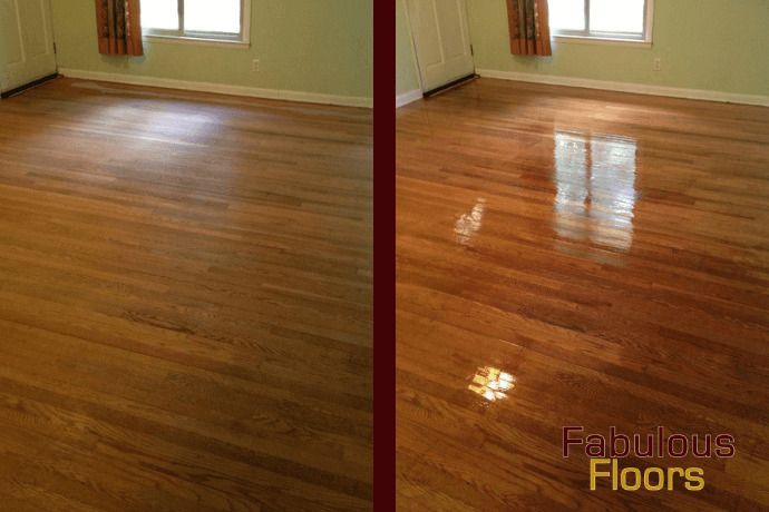 before and after floor refinishing in canton mi