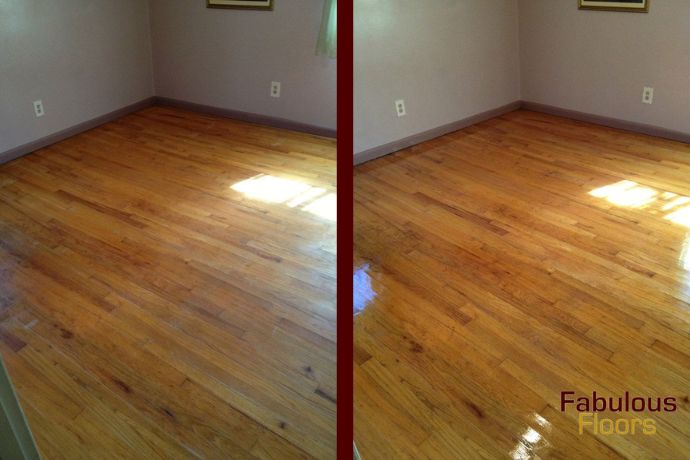 before and after of refinished hardwood floors in southgate