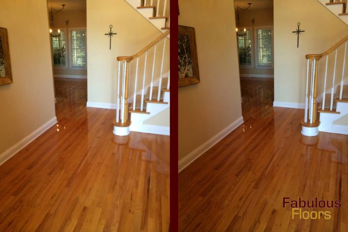 before and after hardwood floor resurfacing in Southgate, MI